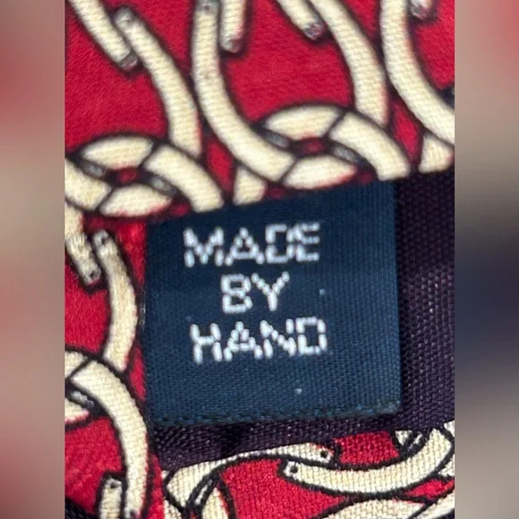Vintage Polo Ralph Lauren Handmade Jacquard Woven Silk Neck Tie Equestrian Line